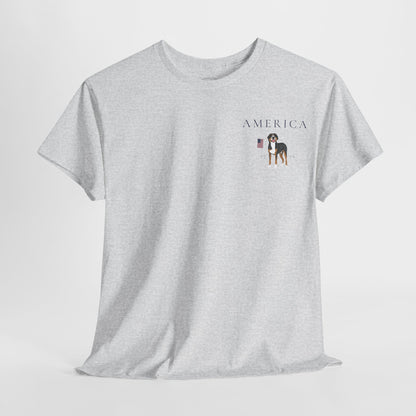 Double Sided Greater Swiss Mountain Dog Patriotic USA America Flag Shirt