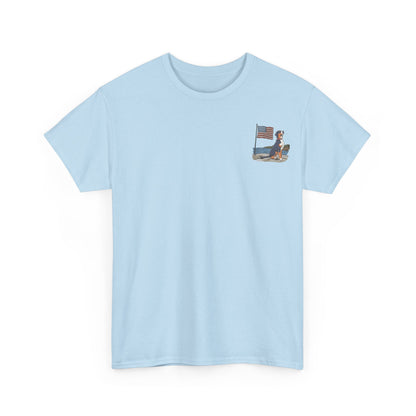 Double Sided Version of our 2025 New Summer Swissy Unisex Tshirt, Greater Swiss Mountain Dog Patriotic Flag Shirt, Cartoon Swissy Character