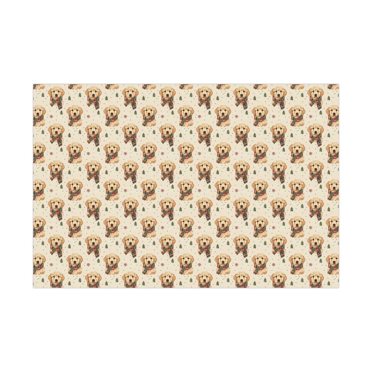 Golden Retriever Puppy Christmas Wrapping Paper