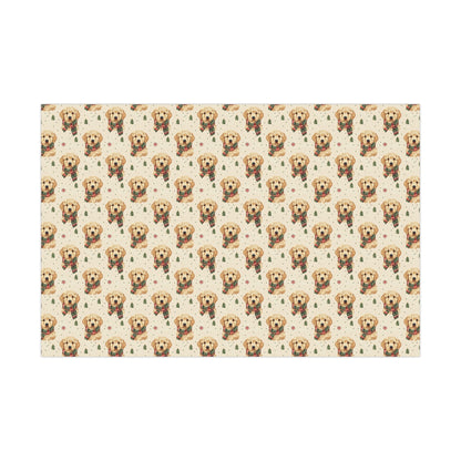 Golden Retriever Puppy Christmas Wrapping Paper