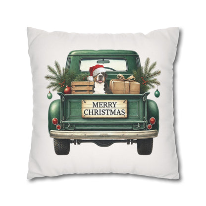 Christmas Truck Swissy Pillow Cover, Double Sided Print