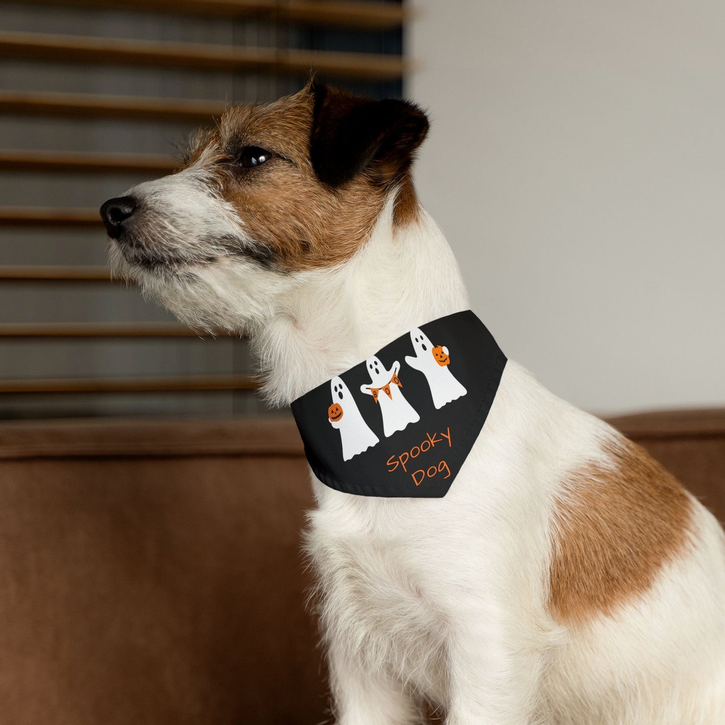 Halloween Ghosts Dog Bandana with Collar