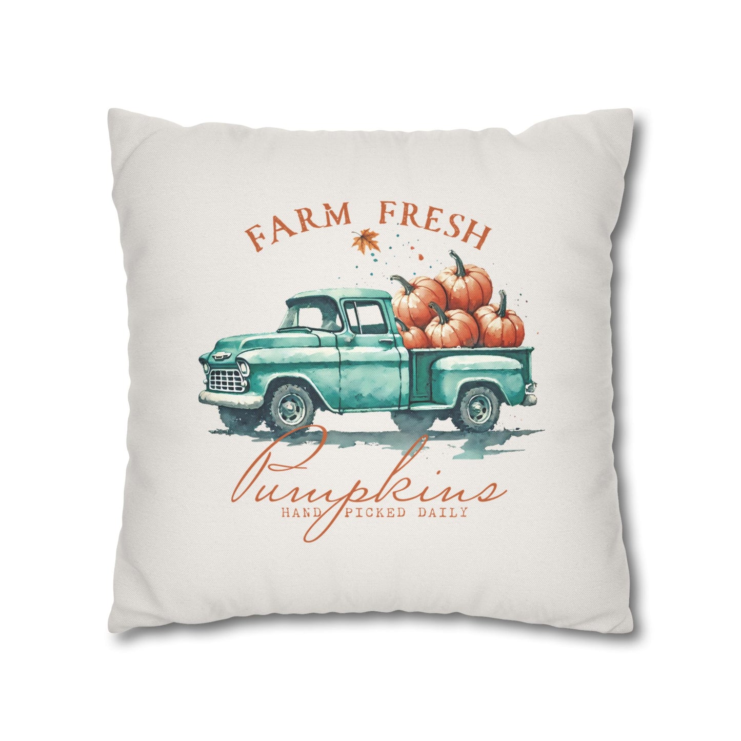 Fall Pumpkin Truck Pillow Cover