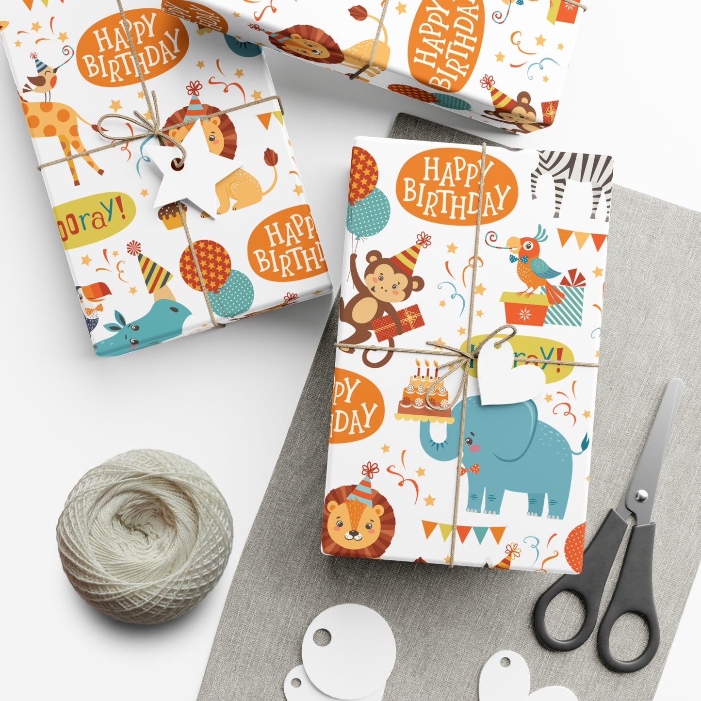 Cute Animals Birthday Wrapping Paper