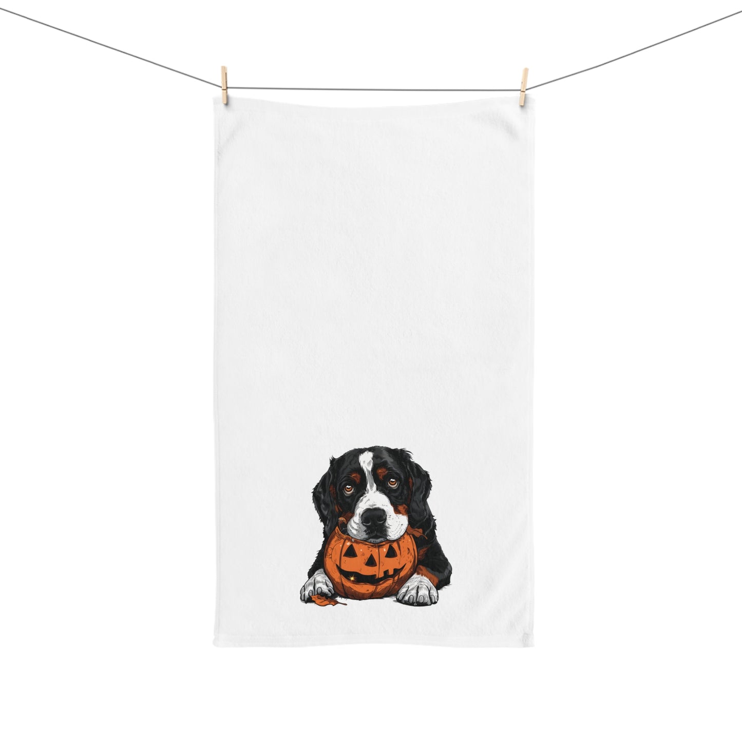 Greater Swiss Mountain Dog Halloween Hand Towel