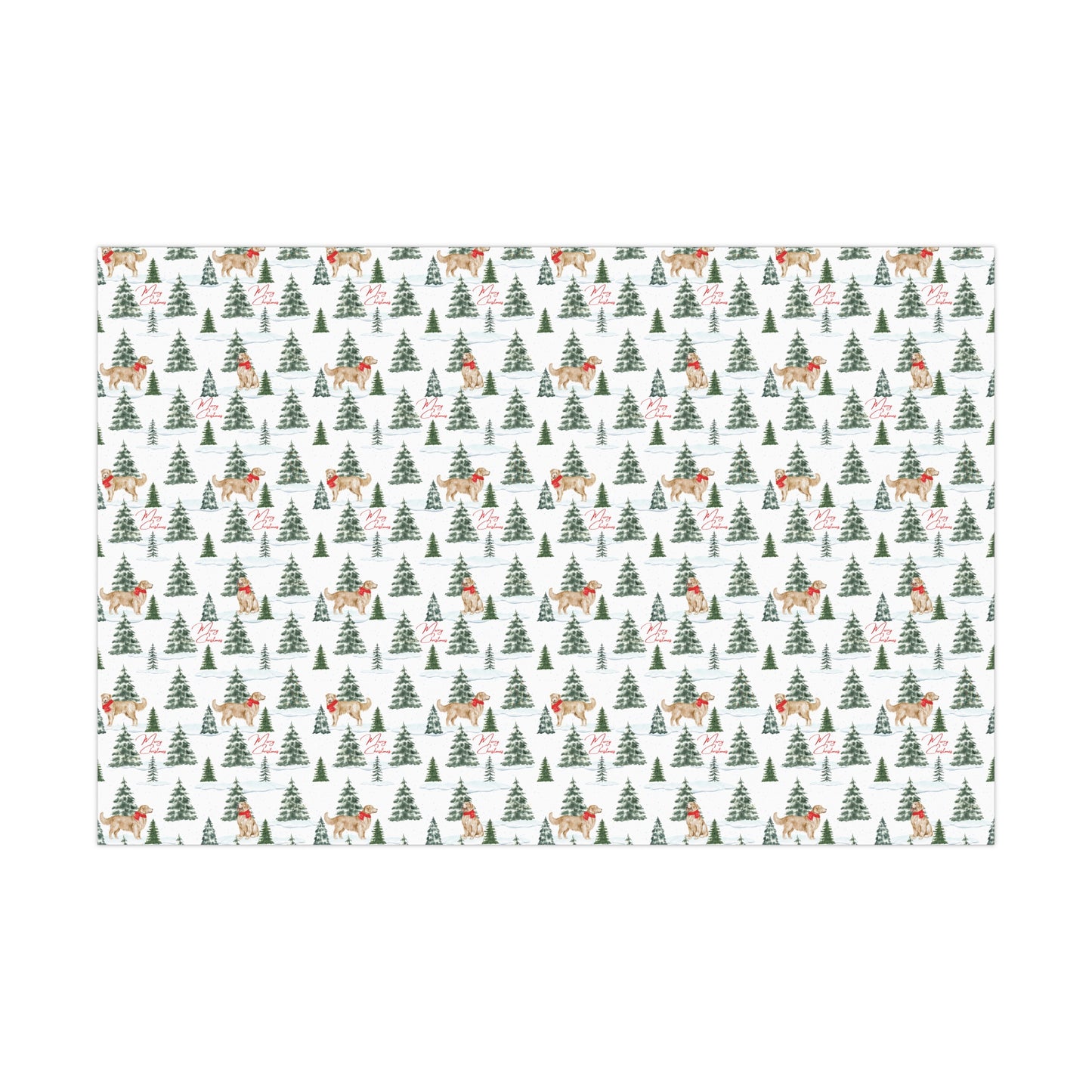 Golden Retriever Snowy Christmas Wrapping Paper