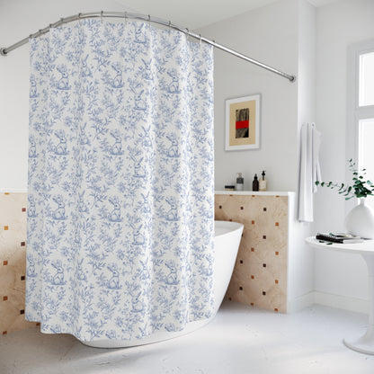 Sketched Rabbit Toile Shower Curtain