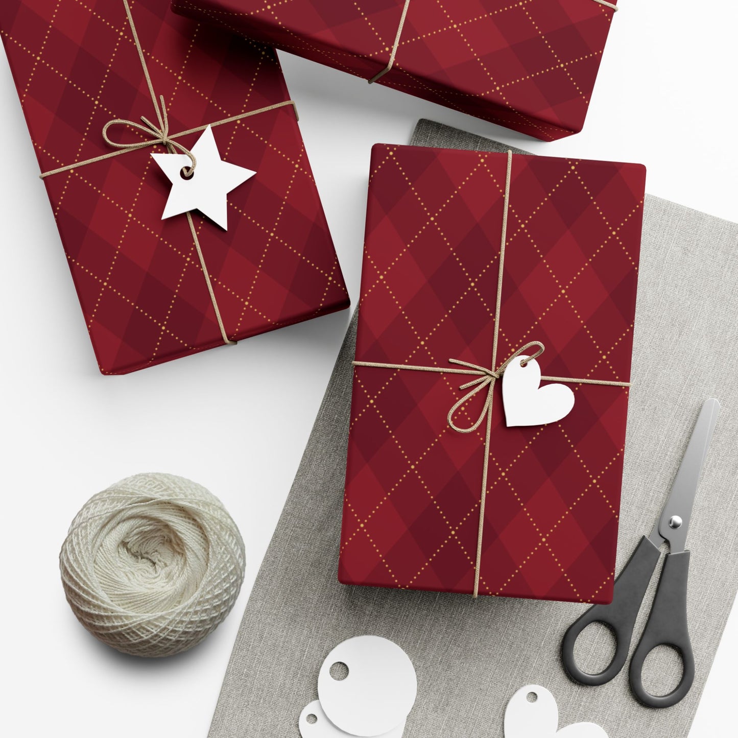 Christmas Luxury Argyle Print Wrapping