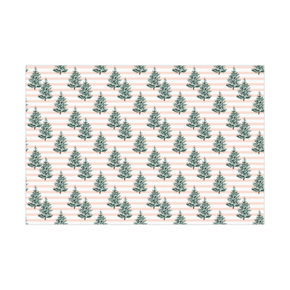 Light Pink Stripe Christmas Wrapping Paper
