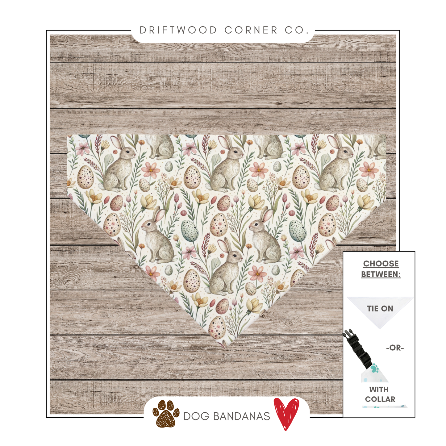 Easter Dog Bandana, Easter Bunny Dog, Spring Dog Bandana