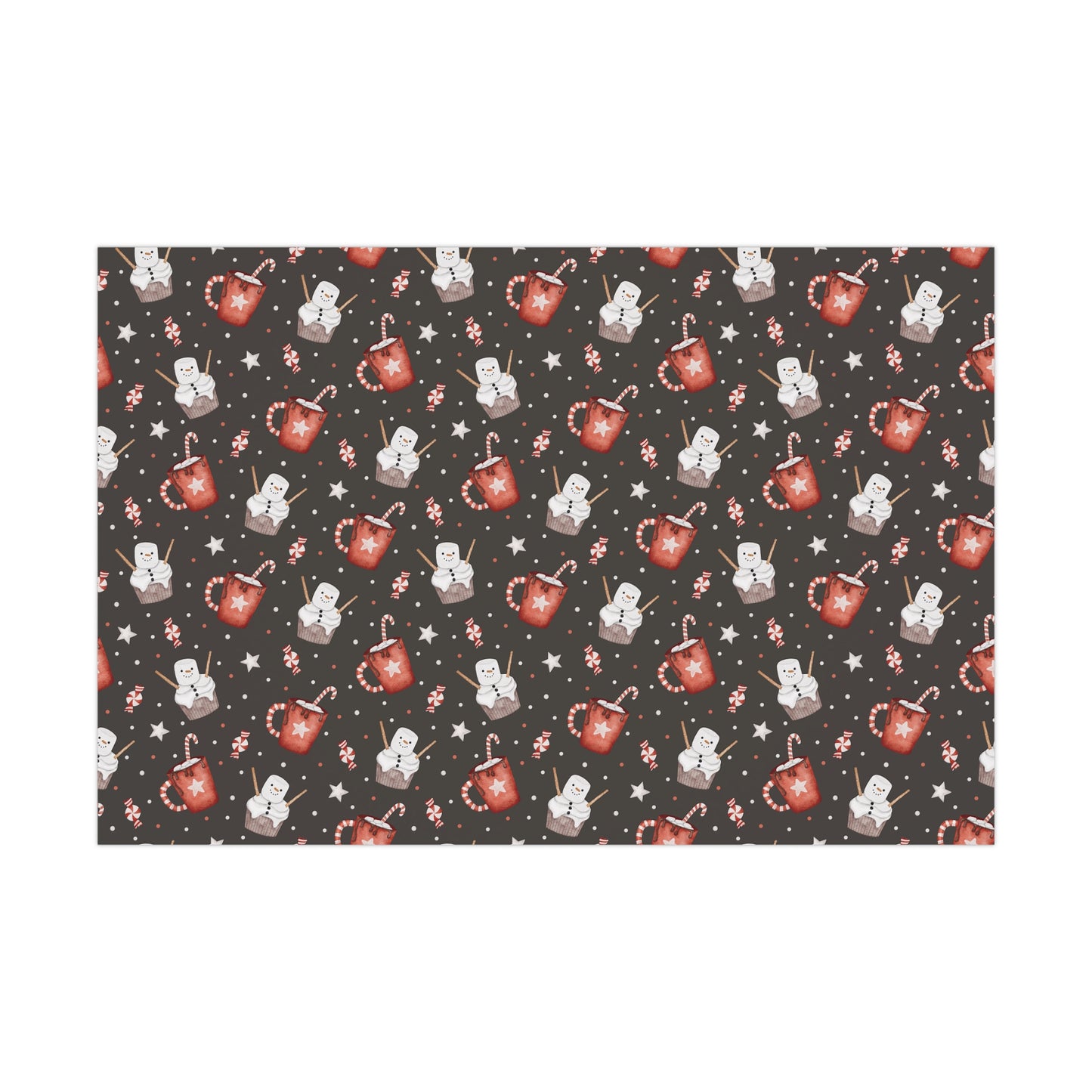 Peppermint Hot Cocoa Christmas Wrapping Paper