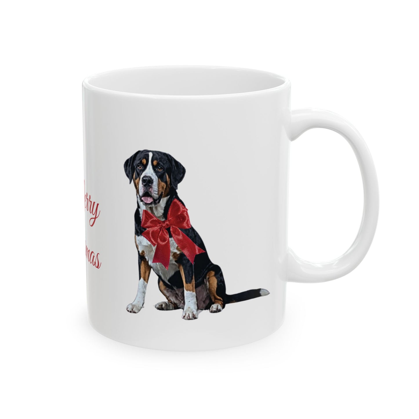 Greater Swiss Mountain Dog Christmas Ceramic Mug, (11oz, 15oz)