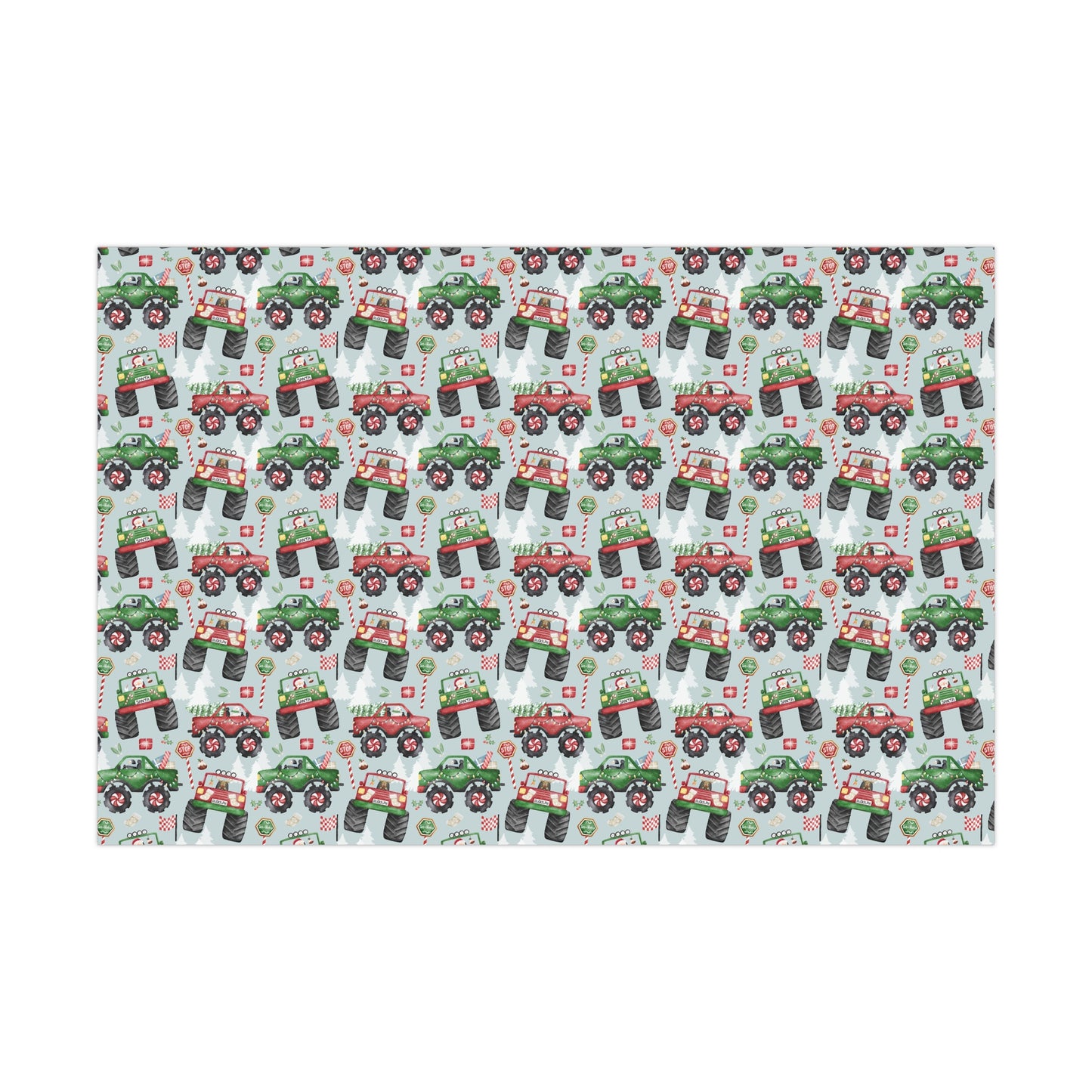 Monster Truck Christmas Gift Wrap