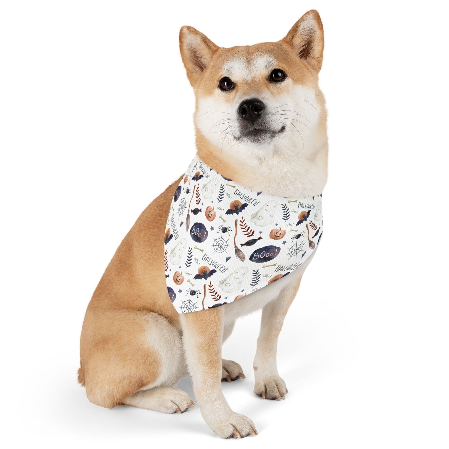 Halloween Pattern Dog Bandana with Collar