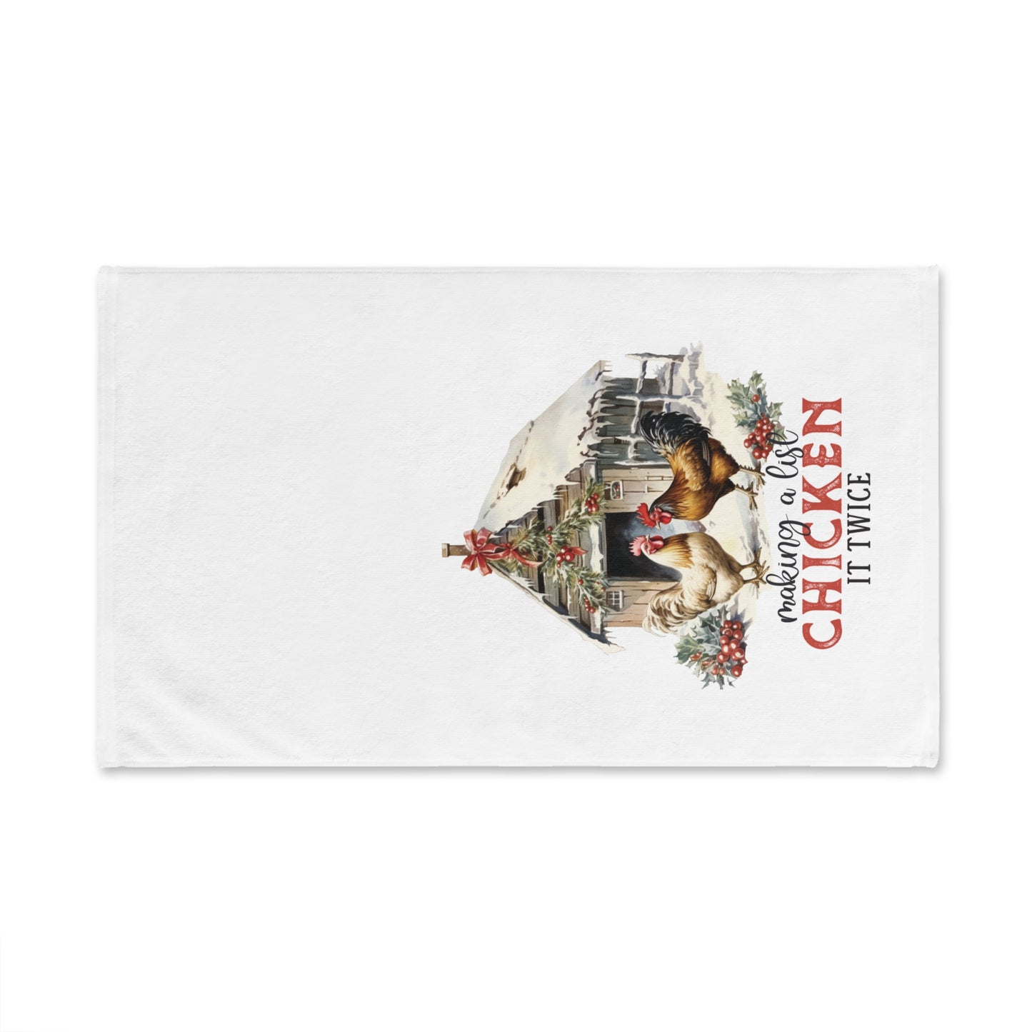 Christmas Chickens Hand Towel