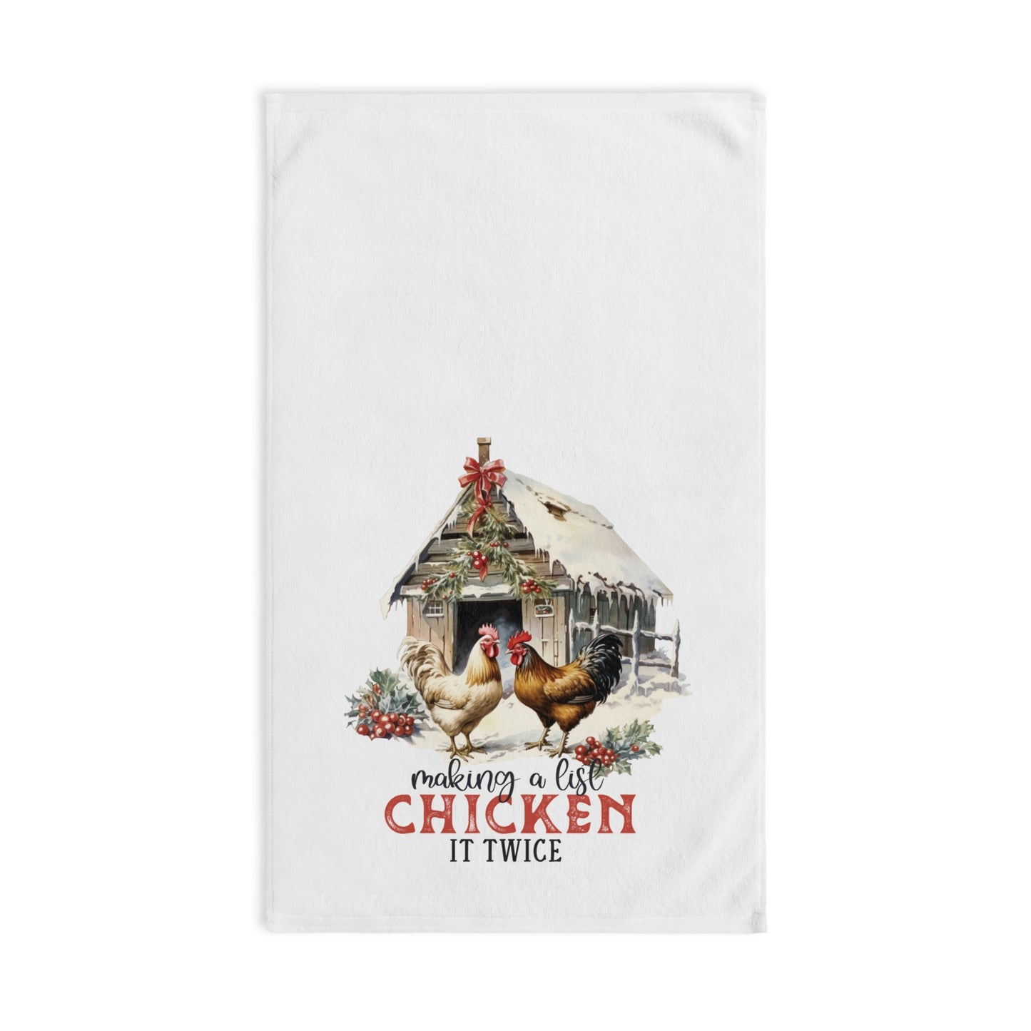 Christmas Chickens Hand Towel