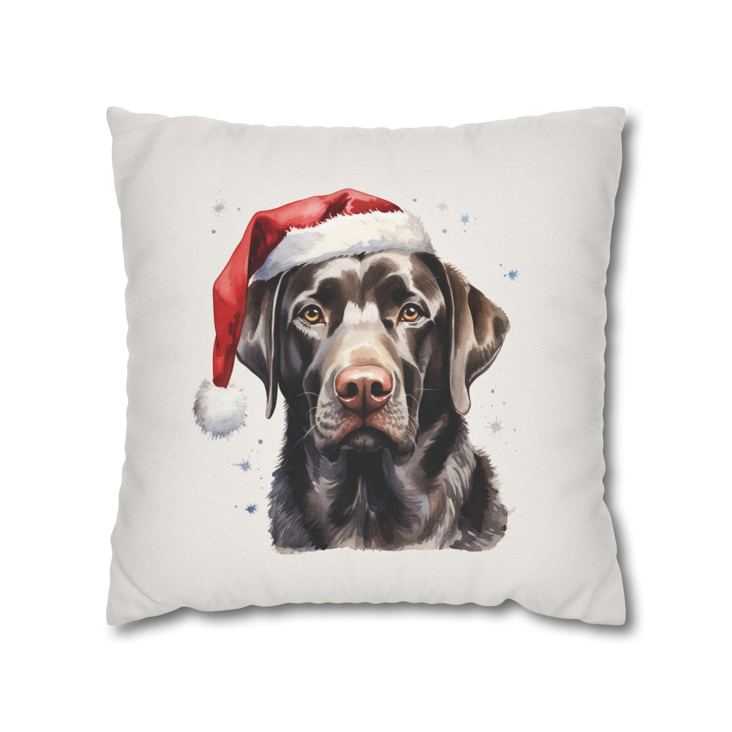 Black Labrador Retriever Christmas Throw Pillow Cover