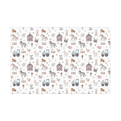 Farm Animals Wrapping Paper, Gift Wrap, Farm Birthday Party