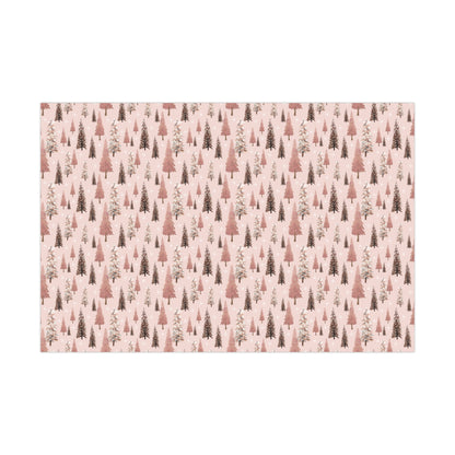 Pink Christmas Tree Wrapping Paper