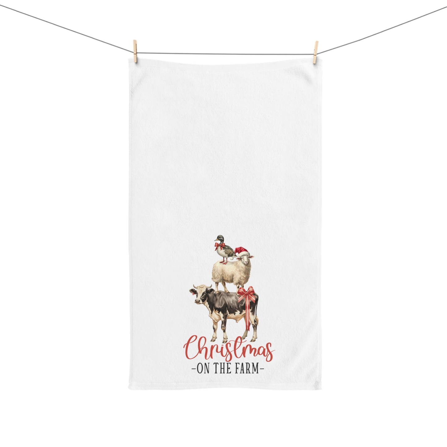 Christmas On The Farm Hand Towel