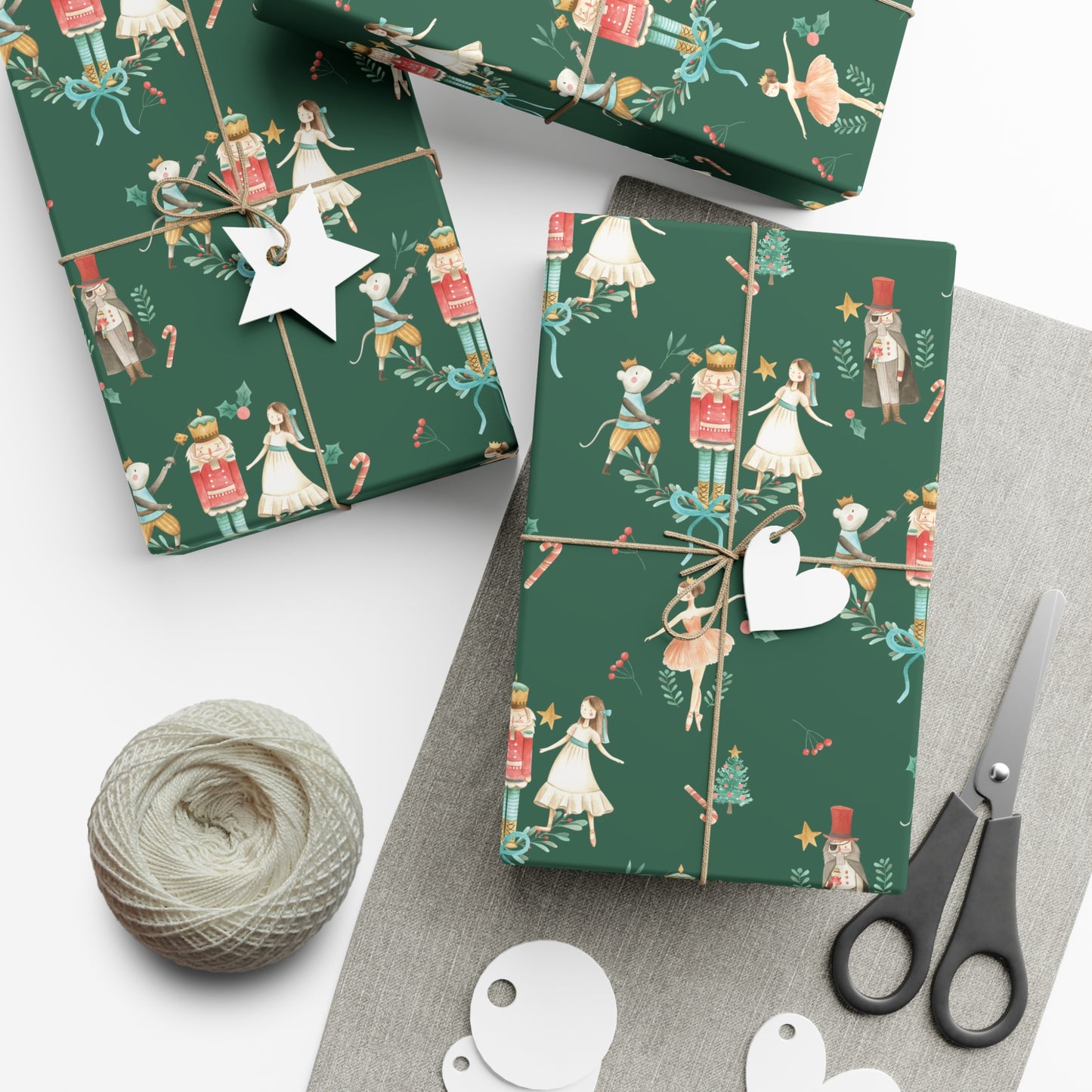 Nutcracker Ballerina & Mouse Christmas Gift Wrap