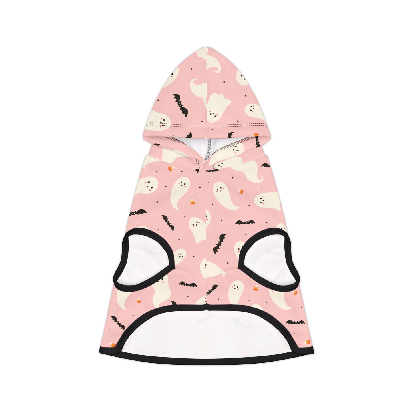 Spooky Bats and Ghosts Halloween Hoodie, Dog Costume Pet Hoodie, Trick or Treat Halloween Dog Hoodie, Pink Cute Spooky