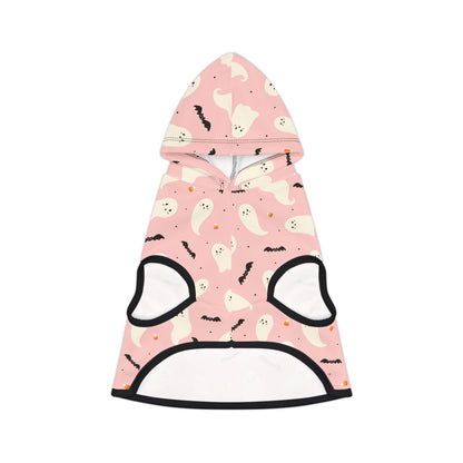 Spooky Bats and Ghosts Halloween Hoodie, Dog Costume Pet Hoodie, Trick or Treat Halloween Dog Hoodie, Pink Cute Spooky