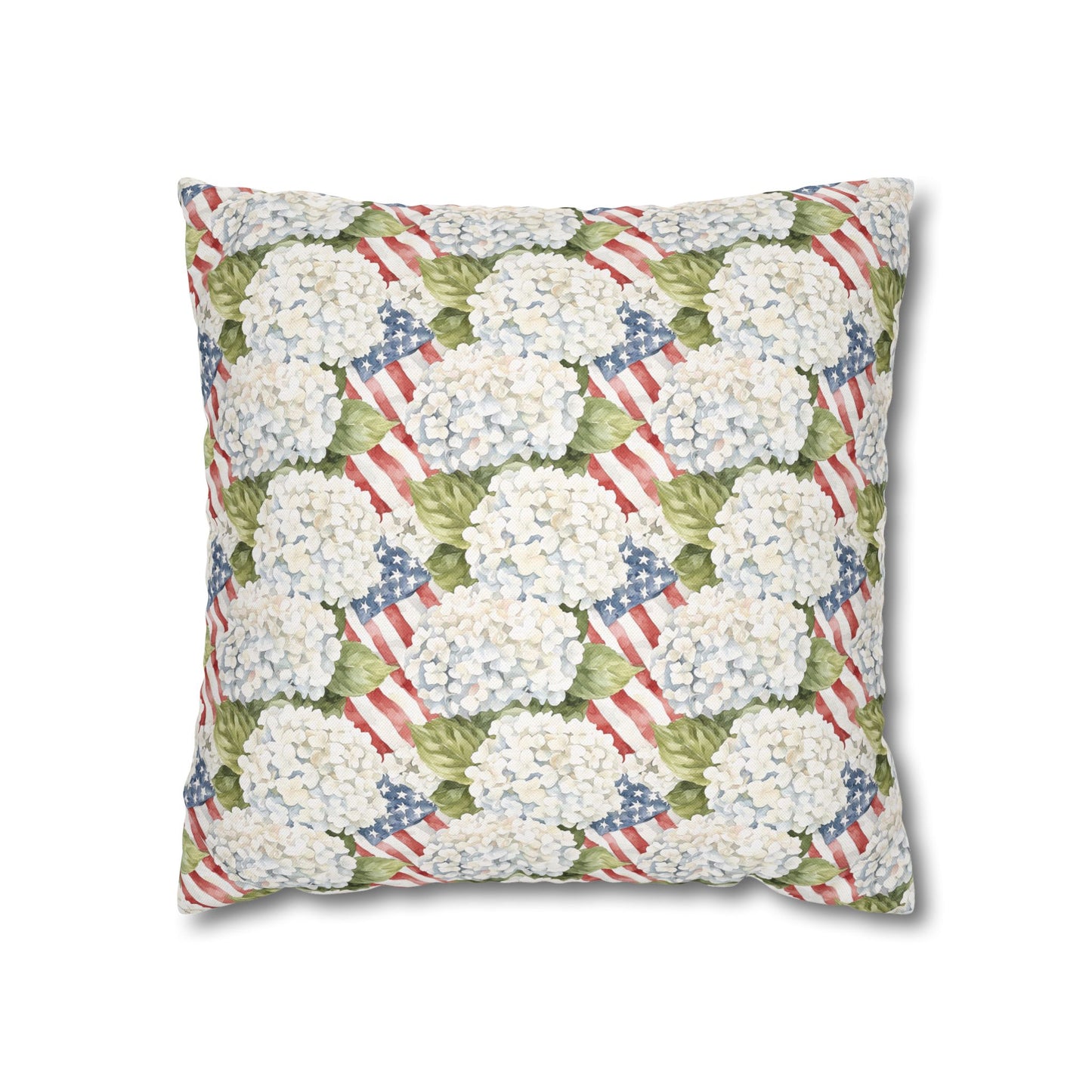 Patriotic Hydrangea Pillow Cover, 4th of July Pillow Cover, Farmhouse Summer Decor