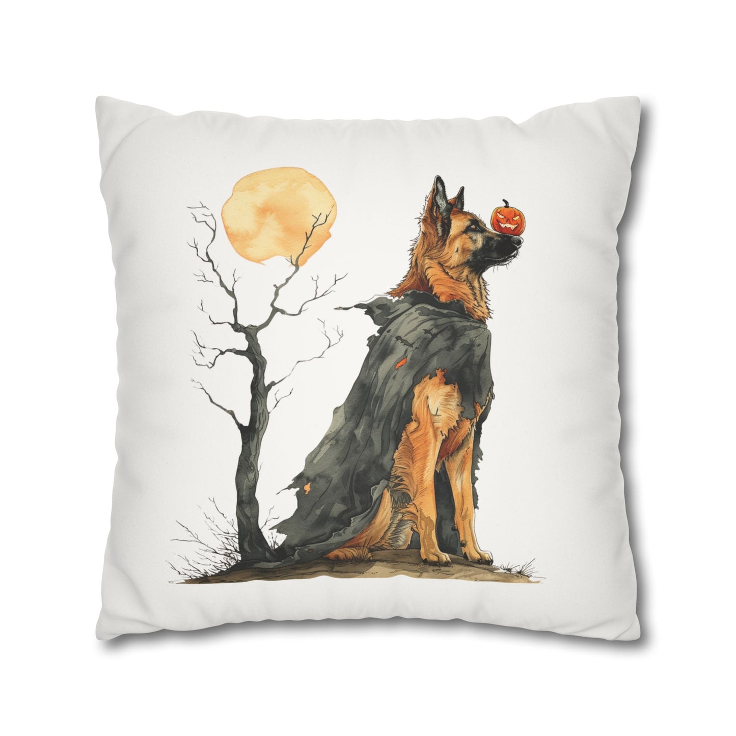 Spooky German Shepherd Halloween Pillow Cover