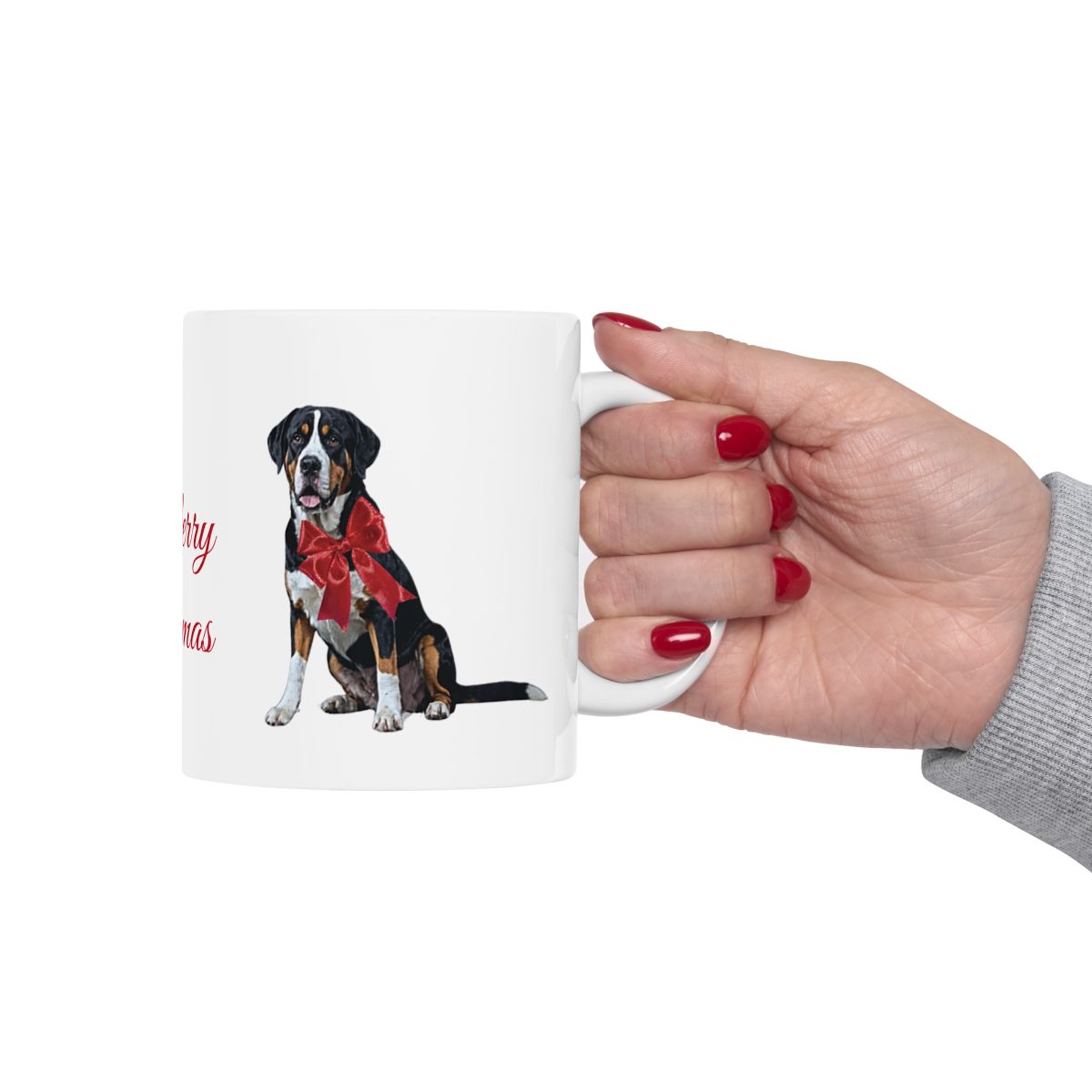 Greater Swiss Mountain Dog Christmas Ceramic Mug, (11oz, 15oz)