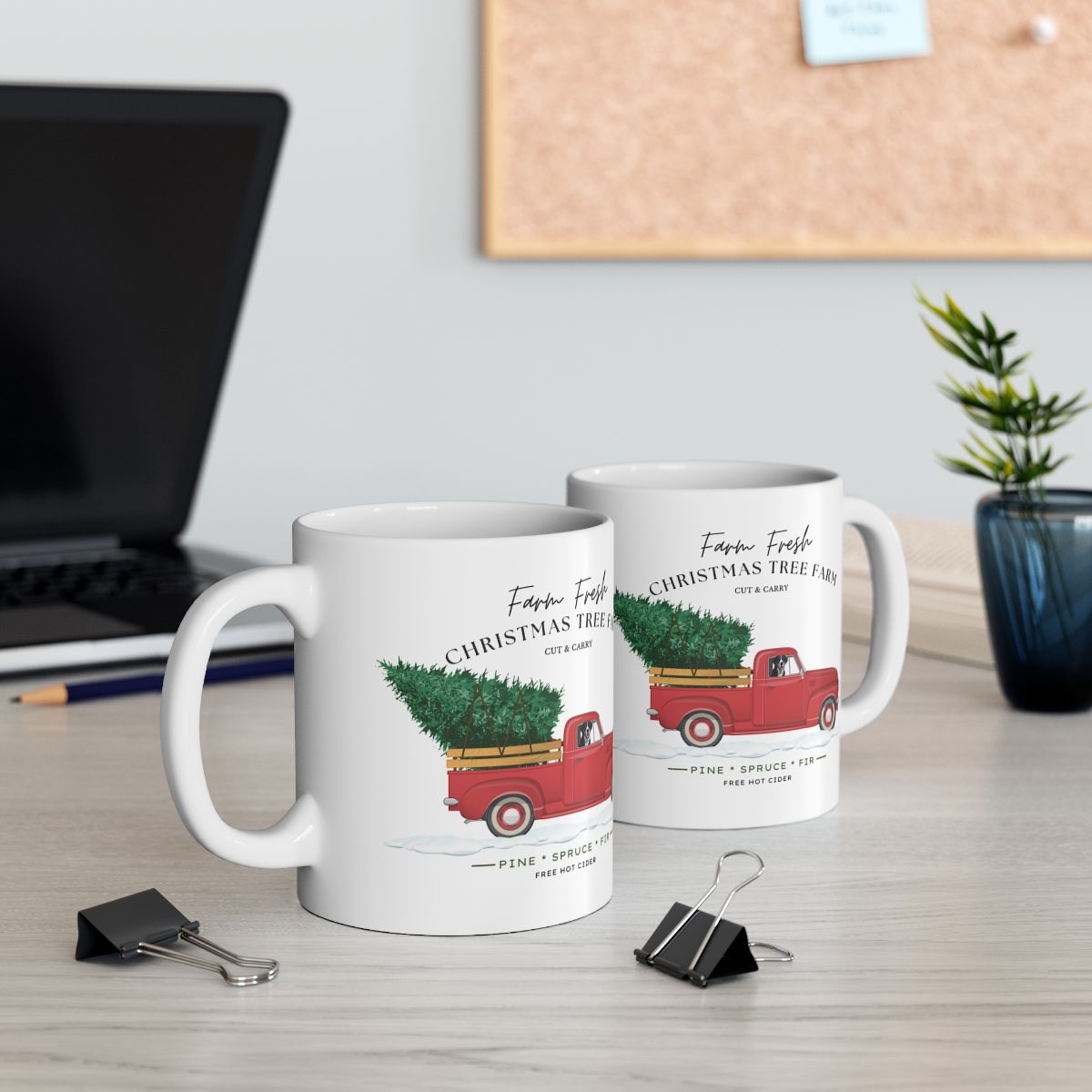 Swissy Christmas Tree Farm Ceramic Mug, (11oz, 15oz)