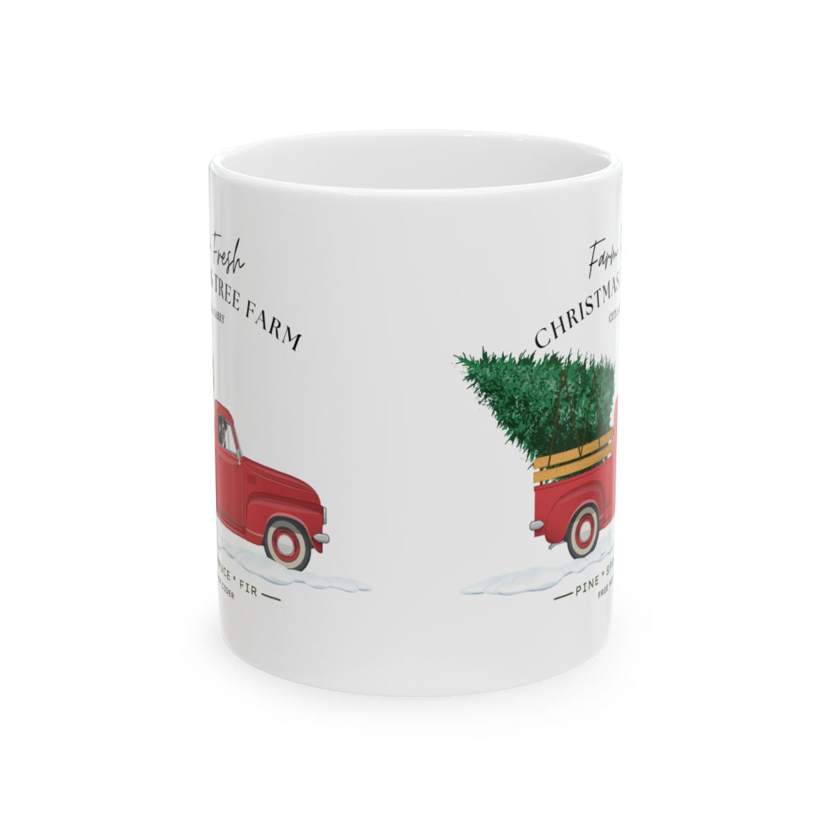 Swissy Christmas Tree Farm Ceramic Mug, (11oz, 15oz)