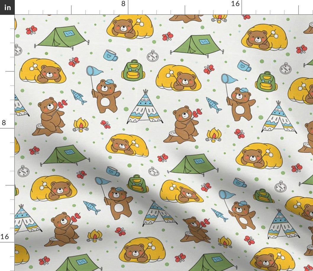 Kids Camping Bear Premium Combed Pima Cotton