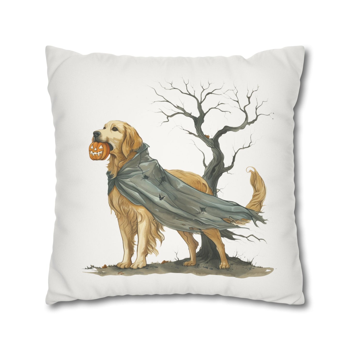 Spooky Retriever Halloween Pillow Cover