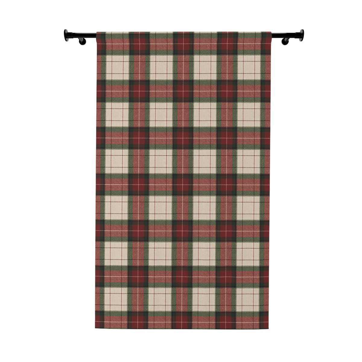 Christmas Tartan Plaid Window Curtain, Premium Blackout Window Curtains (1 Piece), Christmas Home Decor, Holiday Home, Ralph Lauren Inspired