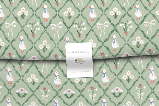 Summer Floral Goose Premium Combed Pima Cotton