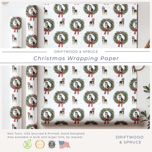 New Greater Swiss Mountain Dog Christmas Wrapping Paper, GSMD Dog Gift Wrap, Swissy Christmas Wrapping Paper, Christmas Gift Wrap