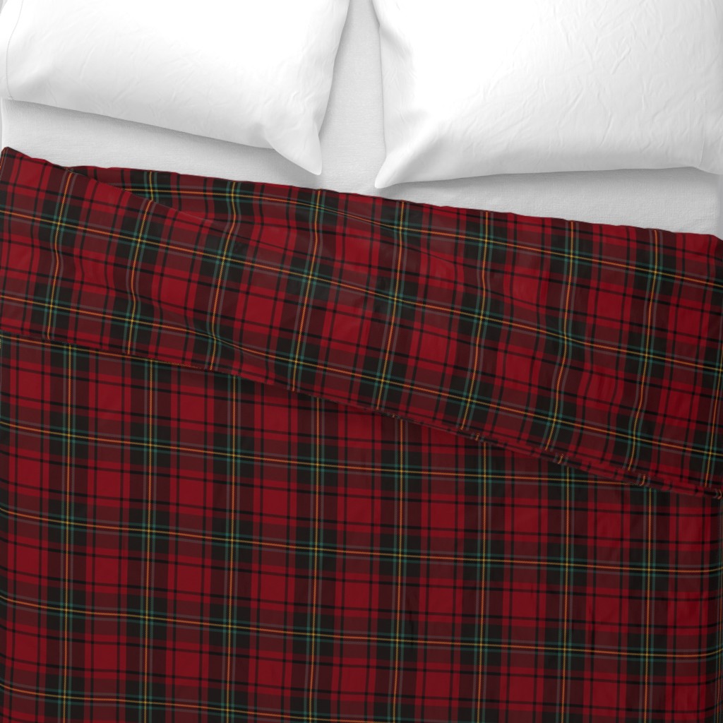 Christmas Tartan Plaid Italian Cotton Sateen Duvet Cover, Sophisticated, Timeless Christmas Bedding