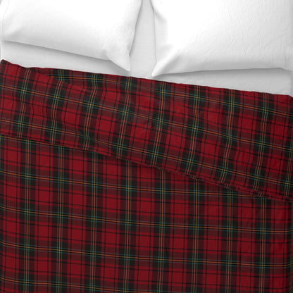 Christmas Tartan Plaid Italian Cotton Sateen Duvet Cover, Sophisticated, Timeless Christmas Bedding