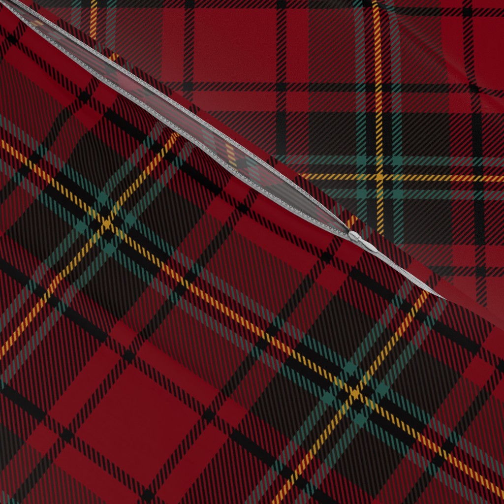 Christmas Tartan Plaid Italian Cotton Sateen Duvet Cover, Sophisticated, Timeless Christmas Bedding