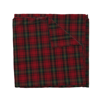 Christmas Tartan Plaid Italian Cotton Sateen Duvet Cover, Sophisticated, Timeless Christmas Bedding