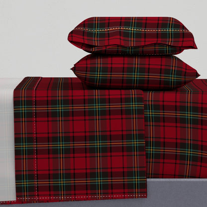 Christmas Tartan Plaid Premium Italian Cotton Sateen Sheet Set: Classic, Timeless Sophisticated Christmas Bedding