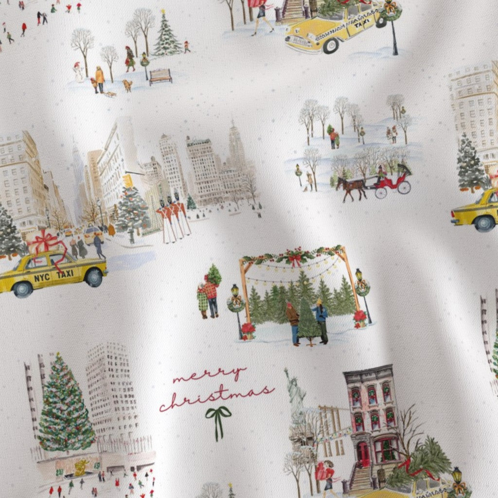 Christmas in NYC Sham or Pillowcase, Christmas Pillowcase, Holiday Bedding, New York City Christmas