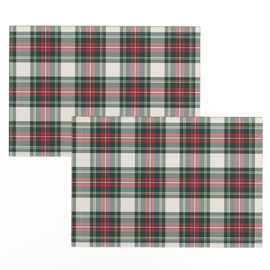 Classic Tartan Christmas Placemats, Set of 2, Vintage Christmas Nostalgia. Holiday Table Decor, Festive Dining, Table Setting, Plaid