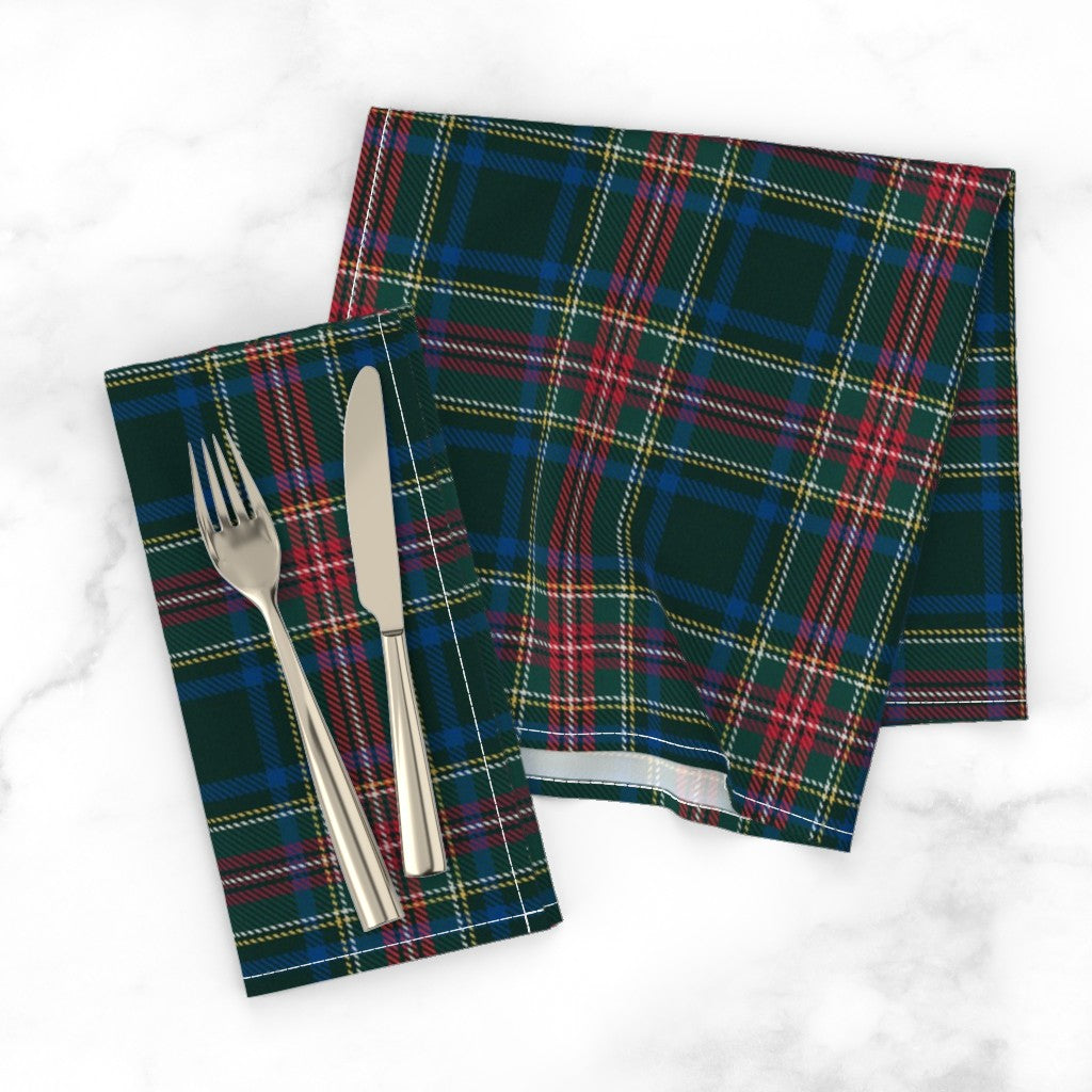 Ralph Lauren Vintage Inspired Christmas, Set of 2 Christmas Tartan Cotton Twill Napkins