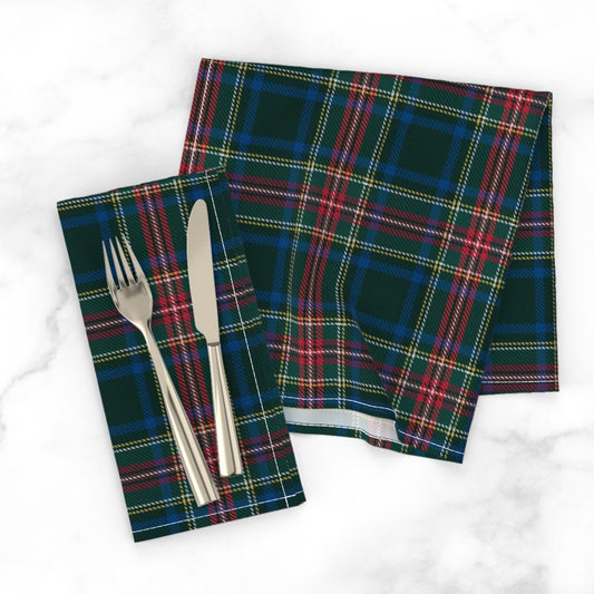Ralph Lauren Vintage Inspired Christmas, Set of 2 Christmas Tartan Cotton Twill Napkins