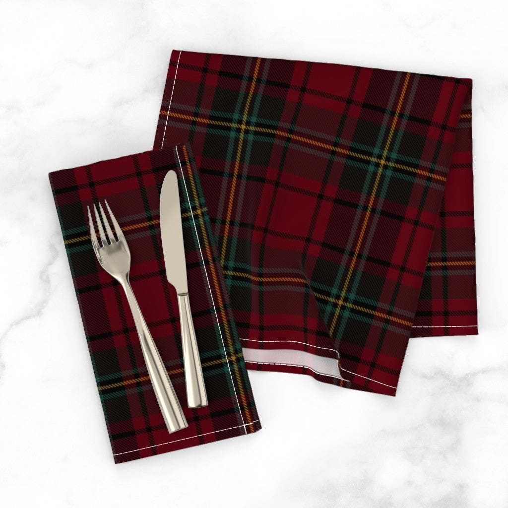 Ralph Lauren Vintage Inspired Christmas, Set of 2 Christmas Tartan Cotton Twill Napkins
