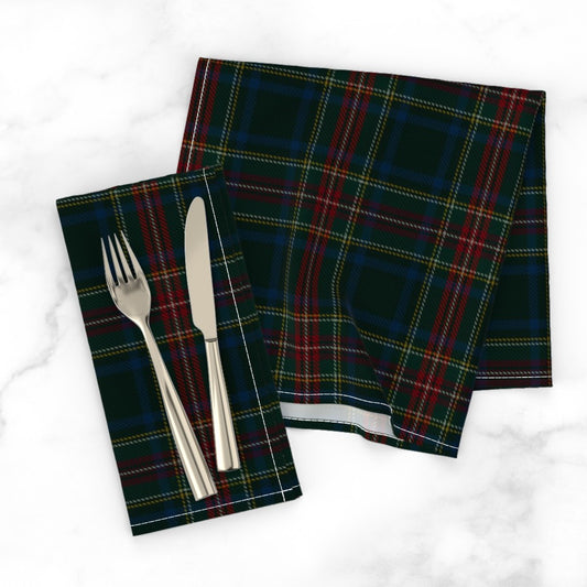 Ralph Lauren Vintage Inspired Christmas, Set of 2 Christmas Tartan Cotton Twill Napkins