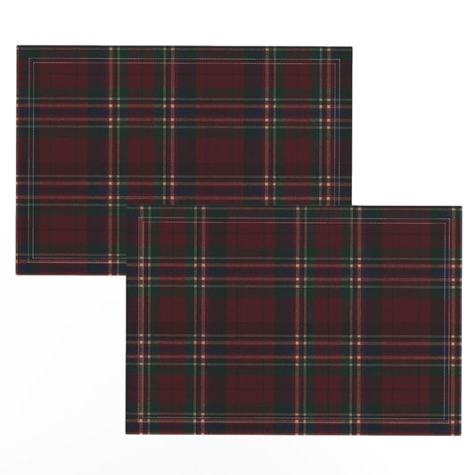 Classic Tartan Christmas Placemats, Set of 2, Vintage Christmas Nostalgia. Holiday Table Decor, Festive Dining, Table Setting, Plaid
