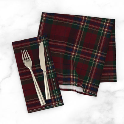Ralph Lauren Vintage Inspired Christmas, Set of 2 Christmas Tartan Cotton Twill Napkins